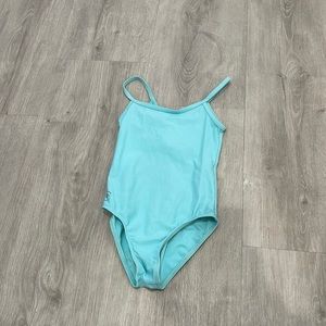 Gorgeous teal wear moi leotard with a V cut back size 8/10
